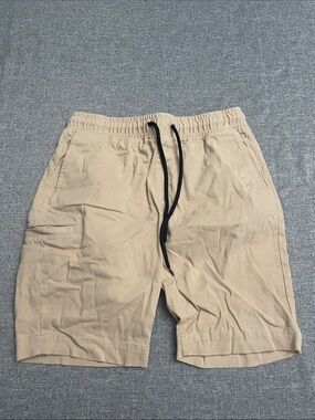 Society Of Threads Beige Drawstring Cargo Shorts